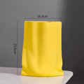 Axyaa Morandi Pleated Vase: Nordic Light Luxury Ceramic Decoration for Living Room, Dining Table