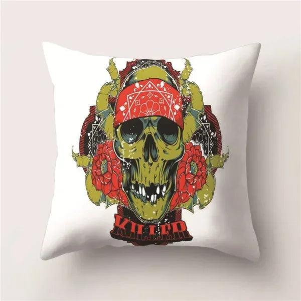 Skull Polyester Pillowcase 45X45CM Axyaa Home Decor Cushion Cover Square Sofa Decor