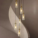 Axyaa Luxury All Copper Chandelier LED Glass Pendant Light
