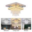 Axyaa Crystal Ceiling Light: Modern LED Stainless Steel Pendant Luxury Ceiling Lamp