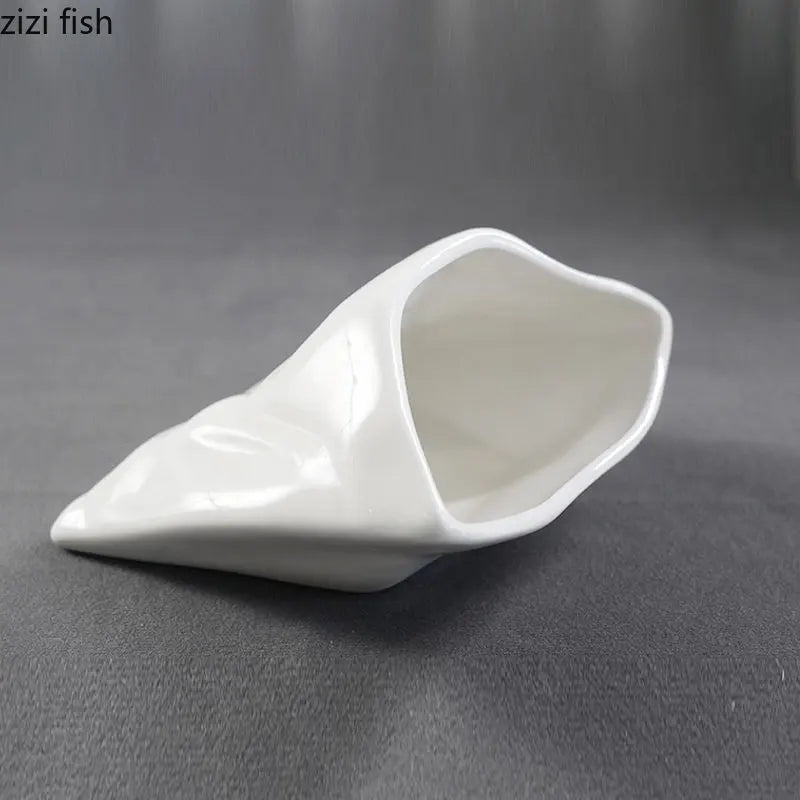 Axya Pure White Ceramic Snack Plate for French Fries, Desserts, Sushi, and More