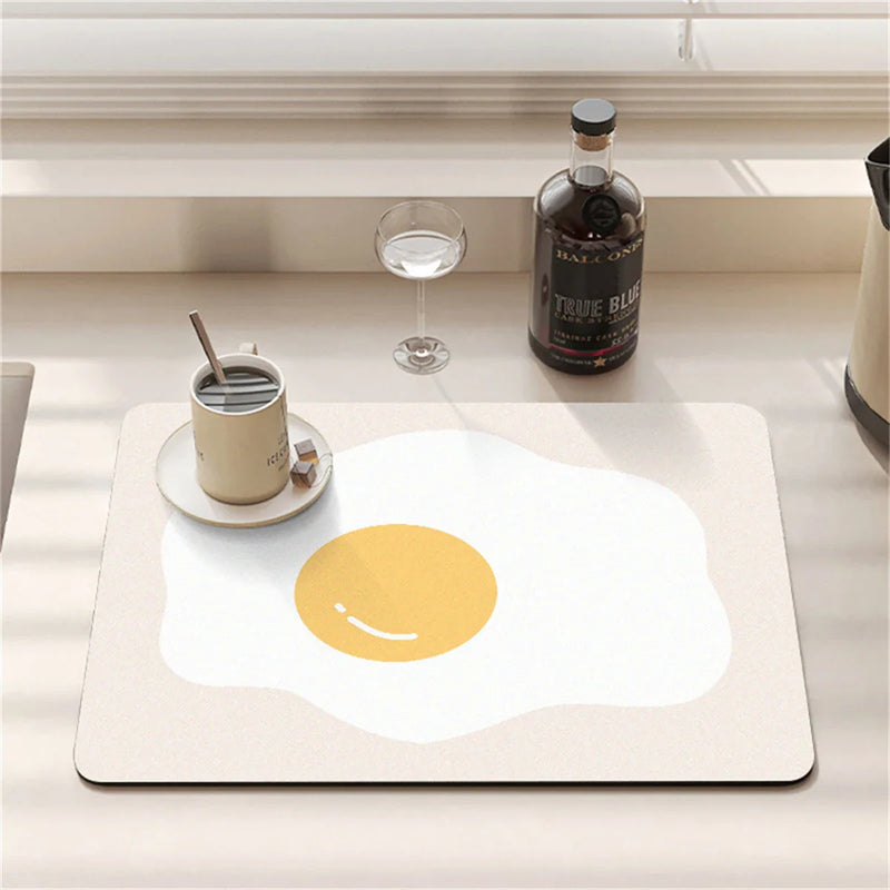 Axyaa Cartoon Print Kitchen Coasters Set for Glasses and Dishes