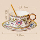 Axyaa Ceramic Enamel Coffee Cup and Saucer Set - Elegant Household Mugs