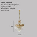 Axyaa French Style LED Crystal Chandeliers for Home Decor Lighting