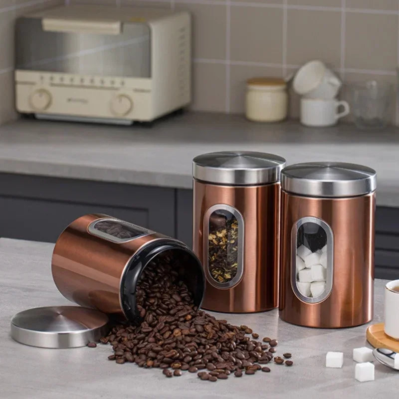 Axyaa Stainless Steel Sealed Storage Jar for Kitchen Supplies
