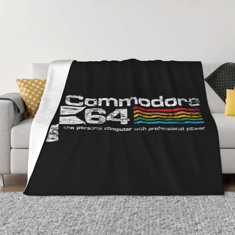 Axyaa Ultra-Soft Fleece Amiga Throw Blanket - C64 Logo - Bedroom, Car, Sofa, Quilt