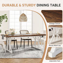 Axyaa Rustic Wood Dining Table, 70.8-Inch Rectangular Kitchen Table for 6, Metal Legs