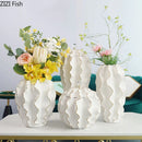 Axyaa Ceramic Vase Fruit Storage Jar Floral Arrangement Porcelain Nordic Decor