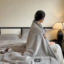 Axyaa Fluffy Fleece Half Sides Blanket for Warmth, Sofa Throws, Napping, & Shawl