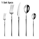Axyaa Western Cutlery Set: Knife, Fork, Spoon, Dinnerware in Stainless Steel - 5/10 Pcs