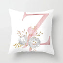 Axyaa Sweet Pink Alphabet Pillowcase for Home Decor