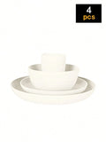 Axyaa 24-Piece Reusable Plastic Tableware Set for Family Picnics and School