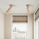 Axya Natural Stone Walnut Wood Spotlights | Surface Mount Ceiling & Wall Lamp