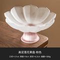 Axyaa Lotus Fruit Plate: Pink Nut Refreshment Plate for Living Room Coffee Table