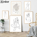Axyaa Abstract Nude Woman Canvas Poster Sexy Bedroom Decor Prints