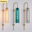 Axyaa Blue Glass Tube LED Wall Lamp for Bedroom & Living Room