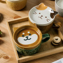 Axyaa Cartoon Animal Ceramic Coffee Cup with Lid - Kids Gift Mug Set