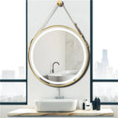 Axyaa 600mm Round LED Bathroom Mirror Anti-fog Wall Hanging Illuminated Lighted Black/Gold Frame
