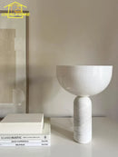 Axyaa Mushroom Table Lamp LED Marble Light Fixtures Minimalist Modern Design