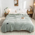 Axyaa Gray Coral Fleece Plaid Blanket: Soft & Warm Single/Queen/King Bedspread