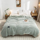 Axyaa Gray Coral Fleece Plaid Blanket: Soft & Warm Single/Queen/King Bedspread