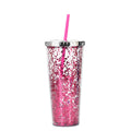Axyaa Glitter Double Layer Sippy Cup, Large Capacity Reusable Coffee Milk Tea Cup