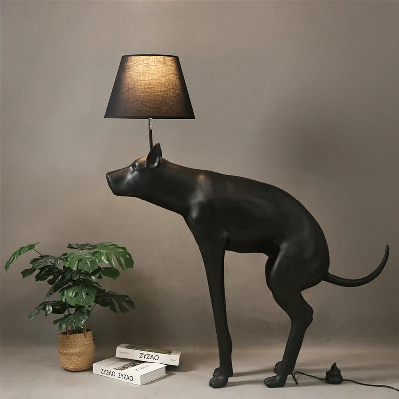 Axya Black Dog LED Floor Lamp for Living Room E27