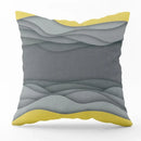 Axyaa Geometric Gray Yellow Pattern Cushion Cover for Living Room Sofa
