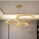 Axyaa Crystal Pendant Chandelier for Modern Luxury Decor, LED, Gold/Silver Finish