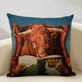 Axyaa Bullfighting Dog Cushion Cover - 45x45cm Linen Pillowcase for Home Decor