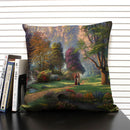 Axyaa Fairy Tale World Oil Painting Cushion Cover for Living Room Sofa