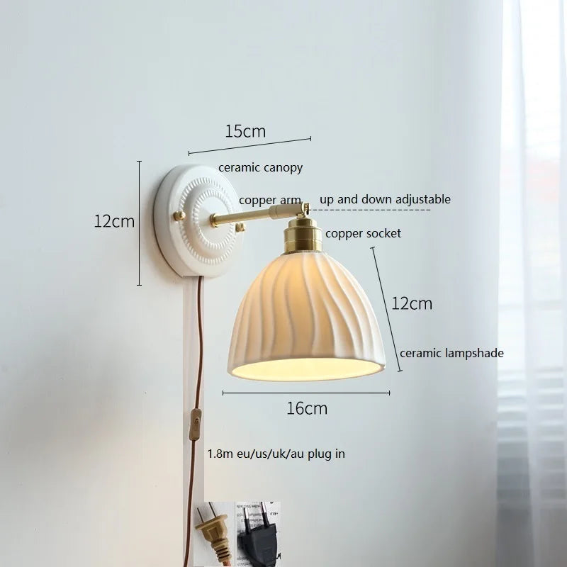 Axyaa Ceramic Wall Lamp LED Bathroom Mirror Stair Light Nordic Wandlamp