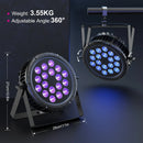 Axyaa 18LED Waterproof RGBW Par Lights for DJ Disco Party Bar Club