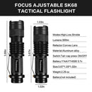Axya Mini Torch: Super Bright, Zoomable, Waterproof Flashlight - AA/14500 Batteries