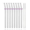 Axyaa Flower Glass Straw Set for Festivals, Parties, Weddings, and Bars
