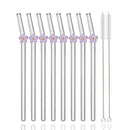 Axyaa Flower Glass Straw Set for Festivals, Parties, Weddings, and Bars