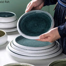 Axyaa Circular Ceramic Restaurant Service Plate Set