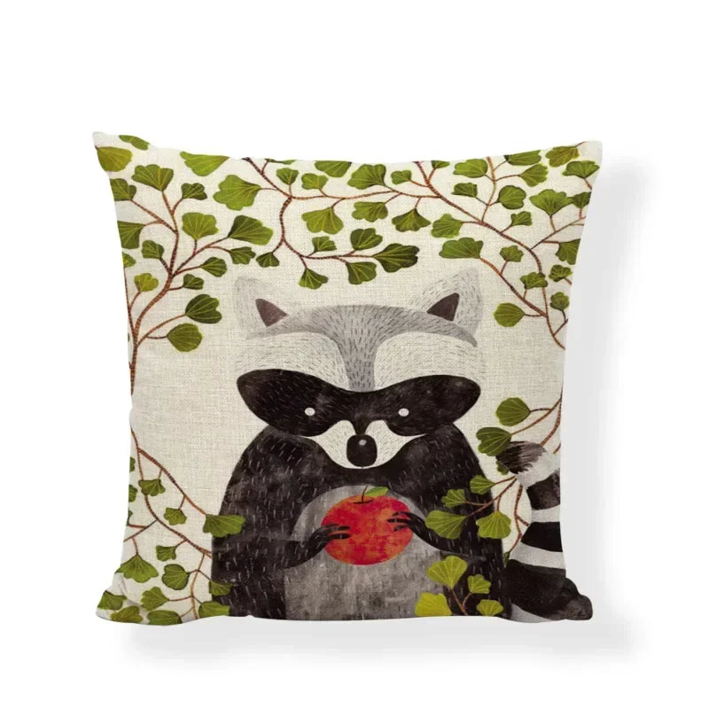 Linen Print Pillowcase 45X45CM Wildlife Collection by Axyaa