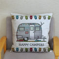 Happy Campers Owl Motorhome Print Pillow Case by Axyaa