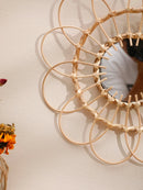 Sun Flower Art Wall Mirror by Axyaa - Handmade Decor for Bedroom & Living Room
