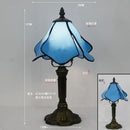 Stained Glass Red Rose Table Lamp 8" - Axyaa Brand