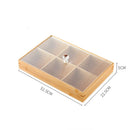 Axyaa Bamboo Snacks Platter with Lid - Nine Lattice Dried Fruit & Nut Tray