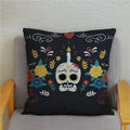 Colorful Day of the Dead Skull Pillows Pattern Cushion Cover by Axyaa for Sofa Bedroom Car