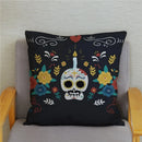 Colorful Day of the Dead Skull Pillows Pattern Cushion Cover by Axyaa for Sofa Bedroom Car
