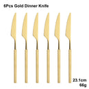 Axyaa Gold Cutlery Set Stainless Steel 304 Tableware Knife Fork Spoon Dinner Set