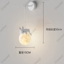 Axyaa Moon Cartoon Animal LED Pendant Light for Children's Bedroom