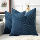 Axyaa Boho Windmill Pattern Corduroy Throw Pillow Covers 18x18 Inch