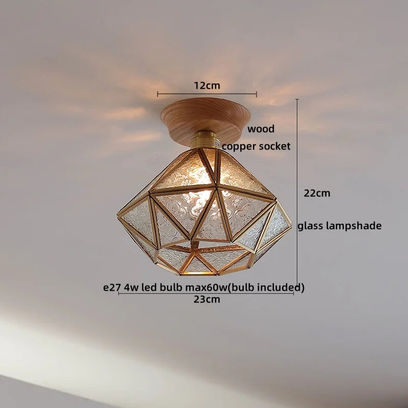 Nordic Modern Axyaa Glass LED Ceiling Lamp for Home Restaurant Balcony Lighting