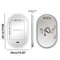 Axyaa Oval LED Bathroom Vanity Mirror with Bluetooth, Digital Display, Anti-Fog