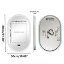 Axyaa Oval LED Bathroom Vanity Mirror with Bluetooth, Digital Display, Anti-Fog